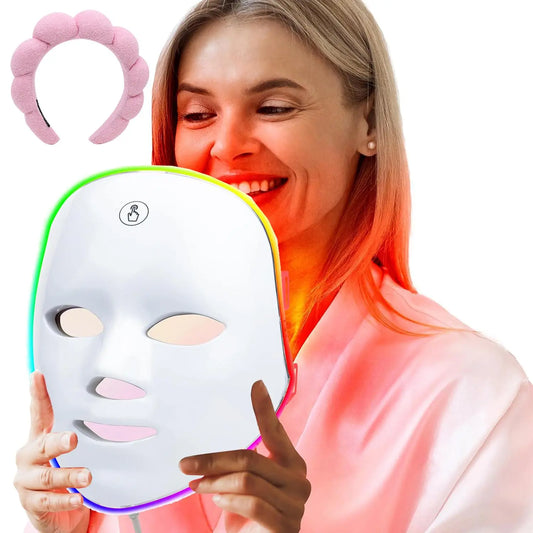 7 Color LED Beauty Mask, Facial Mask, LED Face Mask Comfort Skin Care Mask, Skincare Face Tool, Ideal Gift for Women, Birthday Gifts