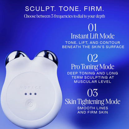 NUFACE MINI+ Microcurrent Face Massager Device, Fda-Cleared - Neck & Facial Sculpting Tool for Skin Tightening, Contouring, Depuffing, Toning & Support Lymphatic Drainage + Activator Gel