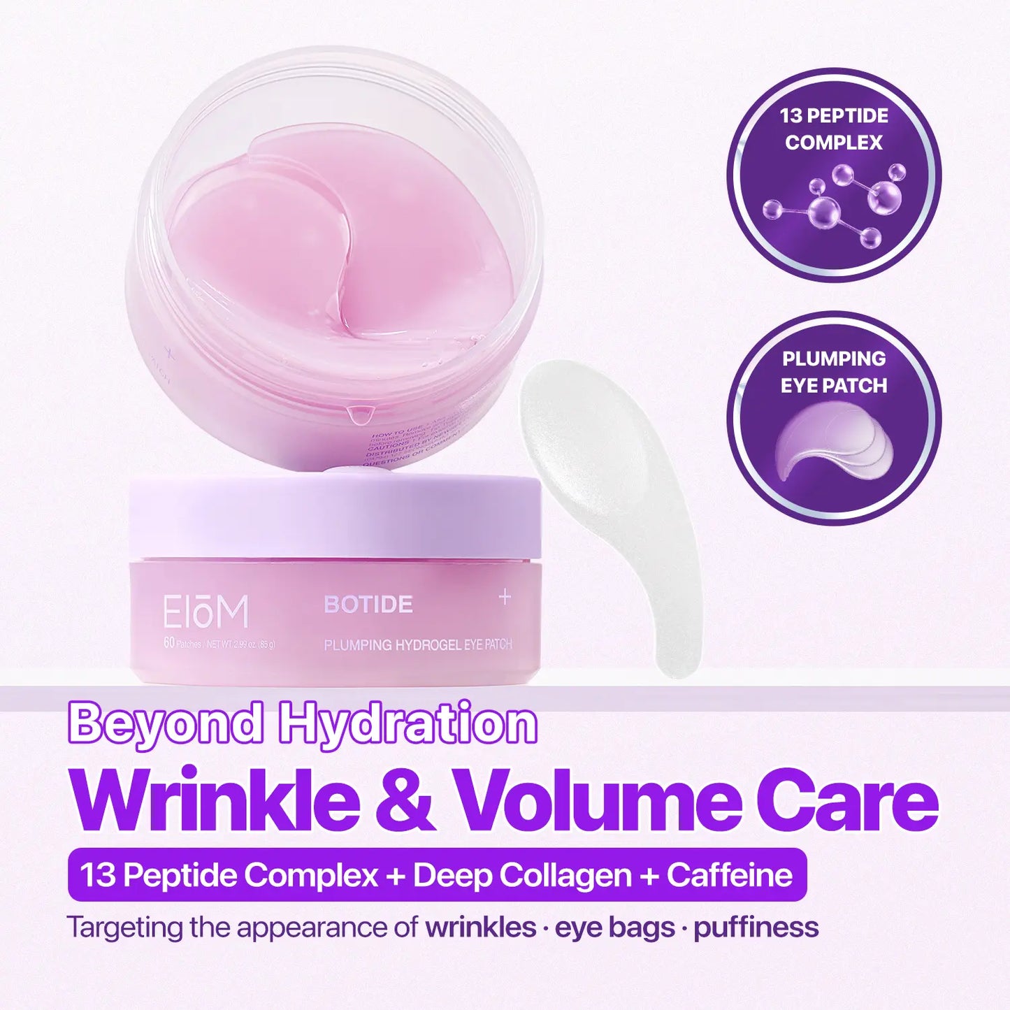 EIOM Botide Plumping Gua Sha Serum + Hydrogel Eye Patch Duo Bundle | Sculpting, Plumping, Depuffing Gua Sha Collagen Peptide Serum and under Eye Patches for Dark Circles & Puffy Eyes